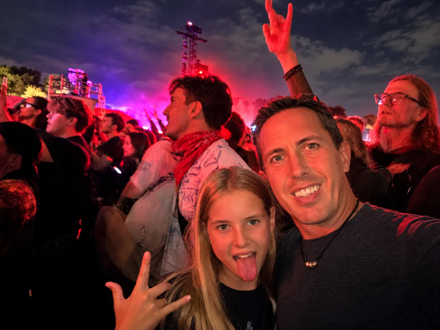 Jon enjoying a live music festival with family